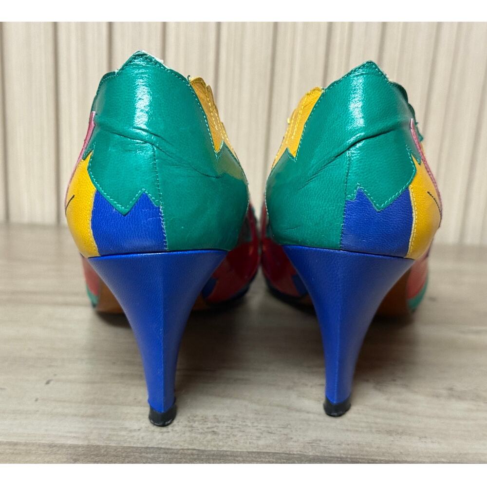 PARADOX by ZALO Multicolored Leather Kitten Heels Women’s Size 6M - Picture 7 of 13